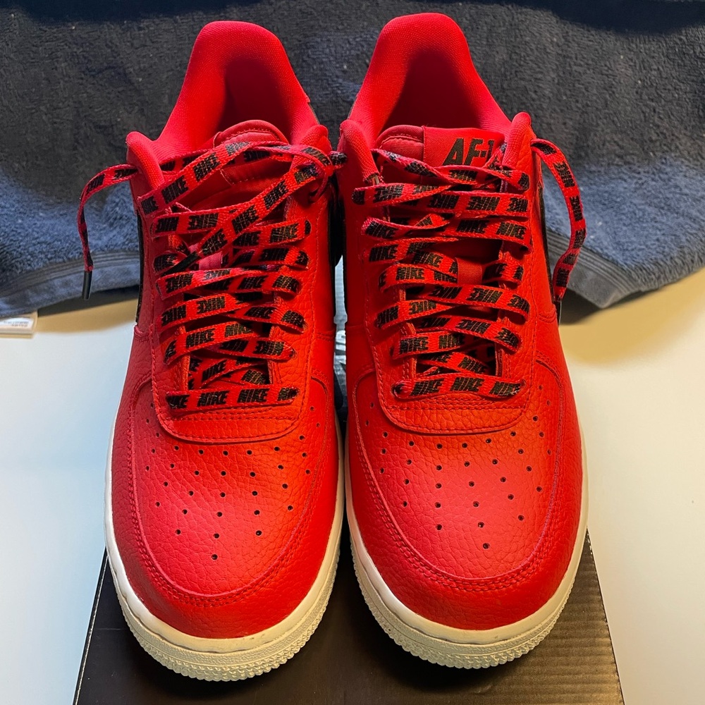 Nike Air Sneakers in Bold Red and Black
